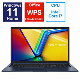 ASUS(エイスース) ノートパソコン Vivobook 17 クワイエットブルー X1704VA-AU120W ［17.3型 /Windows11 Home /intel Core i7 /メモリ：16GB /SSD：512GB /WPS Office /日本語版キーボード /2023年4月モデル］ X1704VAAU120W