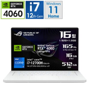 ASUS(�G�C�X�[�X) �Q�[�~���O�m�[�g�p�\�R�� ROG Zephyrus G16 ���[�����C�g�z���C�g GU603ZV-I7R4060W[RTX4060] GU603ZVI7R4060W
