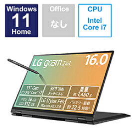 LG(エルジー) ノートパソコン LG gram オブシディアンブラック 16T90R-KA78J ［16.0型 /Windows11 Home /intel Core i7 /メモリ：16GB /SSD：1TB /無し /日本語版キーボード /2023年6月モデル］ 16T90R-KA78J