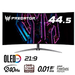 Acer(GCT[) X45bmiiphuzx USB-Cڑ Q[~Oj^[ Predator X45 ubN m44.5^ /UWQHD(3440×1440j /Ch /Ȗʌ^n X45bmiiphuzx
