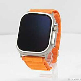 【中古】Apple(アップル) Apple Watch Ultra GPS + Cellular 49mm チタニウムケース オレンジアルパインループ【291-ud】