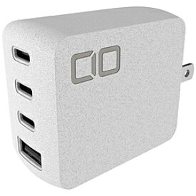 CIO NovaPort QUAD 65W GaN急速充電器 USB-C×3、USB-A×1ポート ホワイト CIO-G65W3C1A-N-WH ［4ポート /Quick Charge対応 /GaN(窒化ガリウム) 採用］ CIO-G65W3C1A-N-WH