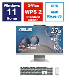 ASUS(エイスース) M3702WFAK-WA063W デスクトップパソコン ASUS M3702WFAK ホワイト ［27型 /AMD Ryzen5 /メモリ：16GB /SSD：512GB /2023年11月モデル］ M3702WFAKWA063W