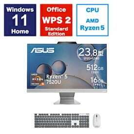 ASUS(エイスース) M3402WFAK-WA054W デスクトップパソコン ASUS M3402WFAK ホワイト ［23.8型 /AMD Ryzen5 /メモリ：16GB /SSD：512GB /2023年11月モデル］ M3402WFAKWA054W