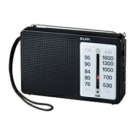 ELPA 電池長持ちラジオ　横型 ER-C86F ［ワイドFM対応 /AM/FM］ ERC86F