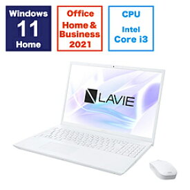 NEC(エヌイーシー) ノートパソコン LAVIE N16(N1635/HAW) パールホワイト PC-N1635HAW ［16.0型 /Windows11 Home /intel Core i3 /メモリ：8GB /SSD：256GB /Office HomeandBusiness /日本語版キーボード /2024年春モデル］ PCN1635HAW