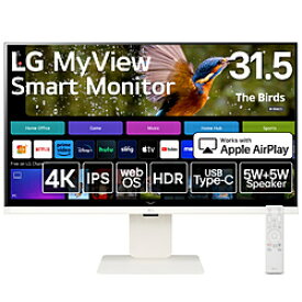 LG(エルジー) USB-C接続 PCモニター MyView Smart Monitor ホワイト 32SR83U-W ［31.5型 /4K(3840×2160） /スクエア］ 32SR83U-W