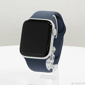 【中古】Apple(アップル) Apple Watch SE 第2世代 GPS 44mm シルバーアルミニウムケース ストームブルースポーツバンド【291-ud】