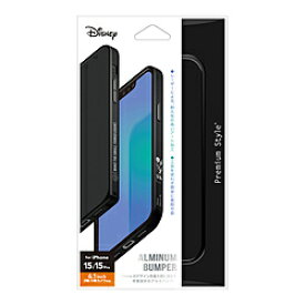 PGA iPhone 15/15 Pro用 アルミニウムバンパー Premium Style ミッキーマウス/ブラック PG-D23ABP01MKY PGD23ABP01MKY