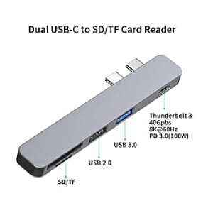 YOUZIPPER MacBook Pro / AirpmUSB-Cx2 IXX J[hXbgx2 / USB-Ax2 / Thunderbolt 3n USB PDΉ 100W hbLOXe[V HDX-C5M mUSB Power DeliveryΉn HDXC5M