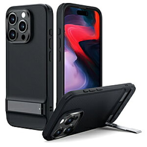 ESR iPhone 15 Pro�i6.1�C���`�j�X�^���h�t�\�t�g�P�[�X ESR Black ESRBoostKickstandCaseCompatiblewithiPhone15Pro BoostKickstandCase