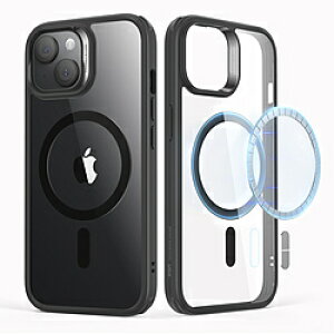 ESR iPhone 15 Plus�i6.7�C���`�jMagSafe�Ή��n�C�u���b�h�P�[�X ESR Clear Black ClassicHybridCase(HaloLock)foriPhone15Plus ClassicHybridCase