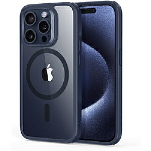 ESR iPhone 15 Pro Max�i6.7�C���`�j�n�C�u���b�h�P�[�X ESR Clear Dark Blue ClassicHybridCase(HaloLock)foriPhone15ProMax ClassicHybridCase