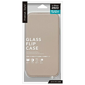 PGA iPhone 15 Plusガラスフリップケース Premium Style ベージュ PG-23CGF02BE PG23CGF02BE