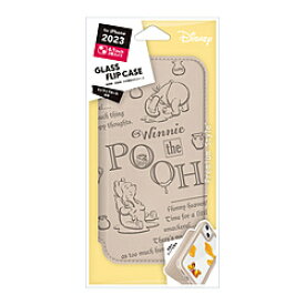 PGA iPhone 15 ガラスフリップケース Premium Style くまのプーさん PG-D23AGF04POO PGD23AGF04POO