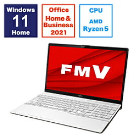FUJITSU(富士通） ノートパソコン FMV LIFEBOOK AH450/J プレミアムホワイト FMVA450JW ［15.6型 /Windows11 Home /AMD Ryzen 5 /メモリ：8GB /SSD：256GB /Office HomeandBusiness /日本語版キーボード /2024年5月モデル］ FMVA450JW