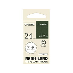 CASIO(�J�V�I) �N���t�g�e�[�v NAME LAND�i�l�[�������h�j �O���[�� XR-24KRGN �m�x�[�W������ /24mm���n XR24KRGN �y864�z