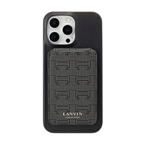 �����o�� LANVIN COLLECTION - Wrap Case with MagSafe Card Wallet for iPhone2024 6.9inch �m Black �n Black LCBLKWPCWIP2469 LCBLKWPCWIP2469
