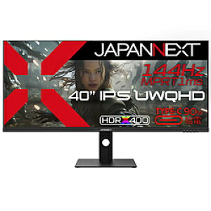 JAPANNEXT JN-IPS401UWQHD144-C90W USB-Cڑ PCj^[ m40^ /UWQHD(3440×1440j /Ch /144Hzn JNIPS401UWQHD144C9