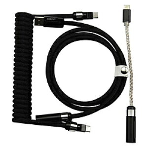 GRAPHT �L�[�{�[�h�P�[�u�� [USB-C �� USB-A(PC��) /0.12�{0.345�{1.15m] ���C�e�B���O�R�C���P�[�u��Ultra �u���b�N GRT052-BLK-ONE GRT052-BLK-ONE