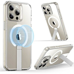 ESR iPhone 15 Pro Max�i6.7�C���`�j�X�^���h�t�n�C�u���b�h�P�[�X ESR Clear BoostFlickstandCase(HaloLock)foriPhone15ProMax BoostFlickstandCase �y864�z