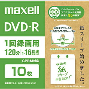 maxell �^��pDVD-R �G�R�p�b�P�[�W �z���C�g DRD120SWPS.10E �m10�� /4.7GB /�C���N�W�F�b�g�v�����^�[�Ή��n DRD120SWPS10E
