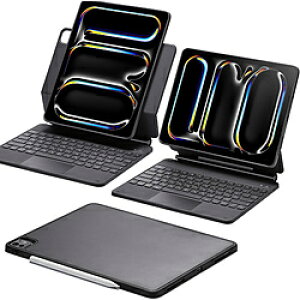 ESR 13インチiPad Pro(M5/M4)用 縦横モード対応 着脱可能 保護ケース付きキーボードケース ESR Rebound Magnetic Keyboard Case 360 iPad Pro 13 M4 チャコールグレー ReboundKeyboardCase
