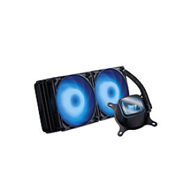 KuroutoShikou(玄人志向) 水冷CPUクーラー 120mmファンx2 [LGA115x/1200/1700/1851・AM5/AM4] LED有り ブラック KURO-AIOWC240L/V2 KUROAIOWC240LV2 【864】