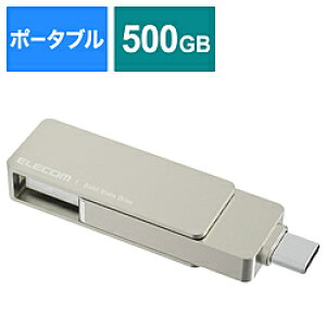 ELECOM(GR) ESD-EPA0500GSV OtSSD USB-C{USB-Aڑ PS5/PS4Ή(iPadOS/iOS/Mac/Windows11Ή) Vo[ m500GB /|[^u^n ESDEPA0500GSV