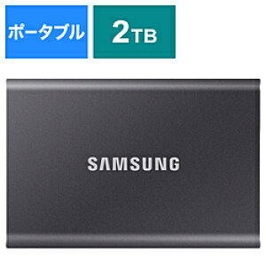 SAMSUNG(TX) MU-PC2T0T-IT/A OtSSD USB-C{USB-Aڑ Portable SSD T7(2024Nf) O[ m2TB /|[^u^n MUPC2T0TITA