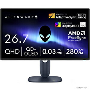DELL(�f��) AW2725D-R USB-C�Ή� �Q�[�~���O���j�^�[ Alienware 27 �u���b�N �m26.7�^ /WQHD(2560×1440�j /���C�h /280Hz�n AW2725DR
