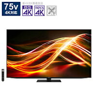 【中古】SHARP(シャープ) 〔展示品〕 液晶テレビ AQUOS ブラック 4T-C75GP1 ［75V型 ／Bluetooth対応 ／4…