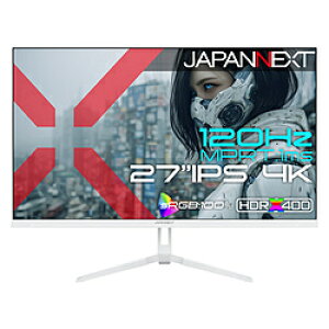 JAPANNEXT JN-IPS27G120U-W �Q�[�~���O���j�^�[ �z���C�g �m27�^ /4K(3840×2160�j /���C�h /120Hz�n JNIPS27G120UW