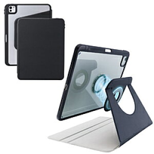ELECOM(�G���R��) iPad Pro �P�[�X 11�C���` ( M5 / M4 ) �}�O�l�b�g���E�t���b�v �J�o�[ 360�x��] Apple Pencil���[ 2�i�K�p�x���� �X�^���h �I�[�g�X���[�v�@�\ �w�ʃN���A �u���b�N �u���b�N TB-A25PMMG360