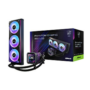 ASRock(�A�X���b�N) ����CPU�N�[���[ 120mm�t�@��x3 [LGA1851/1700�EAM5/AM4] Phantom Gaming 360 LCD �u���b�N 90-APGA36-BAAGA5 PHANTOMGAMING360LCD