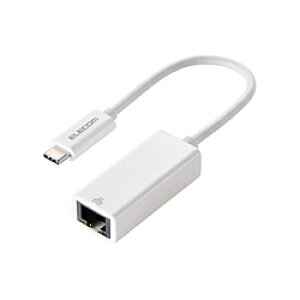 ELECOM(�G���R��) LAN�ϊ��A�_�v�^ [USB-C �I�X�����X LAN] 1Gbps�Ή�(iPadOS/Mac/Windows11�Ή��ESwitch�Ή�) �z���C�g EDC-GUC3V3-W EDCGUC3V3W