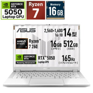 ASUS(�G�C�X�[�X) FA401UH-R7R505016GW �Q�[�~���O�m�[�g�p�\�R�� TUF Gaming A14(RTX 5050) ���[�����C�g�z���C�g �m14.0�^ /Windows11 Home /AMD Ryzen 7 /�������F16GB /SSD�F512GB /���{��ŃL�[�{�[�h /2026�N4�����f��