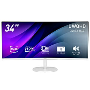 MSI(�G���G�X�A�C) PC���j�^�[ PRO MP341CQW E12 �z���C�g PRO-MP341CQW-E12 �m34�^ /UWQHD(3440×1440�j /���C�h /�Ȗʌ^ /120Hz�n PROMP341CQWE12