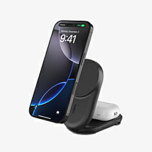 BELKIN UltraCharge Qi2 25W 2-in-1 �܂肽���ݎ��}�O�l�b�g�[�d�� ���E���h�^ �u���b�N WIZ039dqBK �m�}���`�^ /Qi2 25W�Ή��n WIZ039DQBK