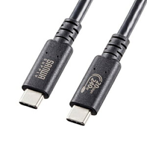 SANWA SUPPLY(�T�����T�v���C) USB-C �� USB-C�P�[�u�� [�f�� /�[�d /�]�� /2.0m /4K /PD240W /USB4(20Gbps)] �u���b�N KU-20GCCPE20 �mUSB-C �� USB-C /4K�n KU20GCCPE20