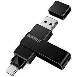 BUFFALO(�o�b�t�@���[�j USB������ (Chrome/Android/iPadOS/iOS/Mac/Windows11�Ή�) �u���b�N RUF3-ACR64G-B/C �m64GB /USB TypeA�{USB TypeC /USB3.2 /��]���n RUF3ACR64GBC [�U���s��]