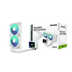 ASRock(�A�X���b�N) ����CPU�N�[���[ 120mm�t�@��x2 [LGA1851/1700�EAM5/AM4] �z���C�g Challenger White 240 Digital CHALLENGERWHITE240DI