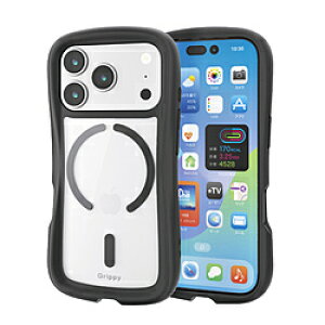 ELECOM(�G���R��) iPhone 17 Pro �P�[�X �n�C�u���b�h �J�o�[ �Ռ��z�� MAGKEEP ���͋z�����C�����X�[�d�Ή� �X�g���b�v�z�[���t �X�g���b�v�z�[���V�[�g�t Grippy �u���b�N �u���b�N PM-A25CGRPFMBK PMA25CGR