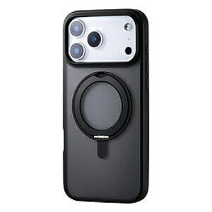 ELECOM(�G���R��) iPhone 17 Pro Max �P�[�X �n�C�u���b�h �J�o�[ �Ռ��z�� MAGKEEP ���͋z�����C�����X�[�d�Ή� 360�x��]�X�^���h�t �u���b�N �u���b�N PM-A25DMAGSTBK PMA25DMAGSTBK