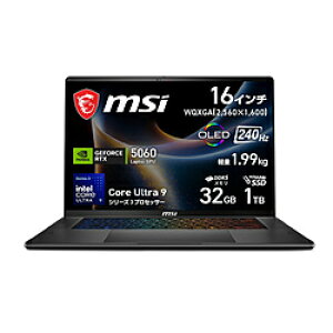 MSI(�G���G�X�A�C) �Q�[�~���O�m�[�g�p�\�R�� Stealth 16 AI+ B3W(RTX 5060) �`���R�[���u���b�N Stealth-16-AI+B3WF-2679JP [Copilot+ PC /16.0�^ /Windows11 Home /intel Core Ultra 9 /�������F32GB /SSD�F1TB /2026�N6�����f��] ST