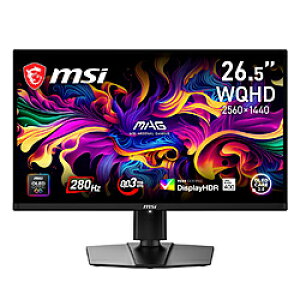 MSI(�G���G�X�A�C) MAG 271QP QD-OLED X28 USB-C�ڑ� �Q�[�~���O���j�^�[ �m26.5�^ /WQHD(2560×1440�j /���C�h /280Hz�n MAG271QPQDOLEDX28