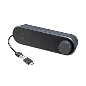 SANWA SUPPLY(�T�����T�v���C) MM-SPU25BK PC�X�s�[�J�[ USB-C�{USB-A�ڑ� ���u���X���� 6W ���^ USB�P�[�u��1�{ Type-C�ϊ��A�_�v�^ �P�[�u��2m ���ʒ��� ���^�t�������W (Mac/Windows11�Ή�) �mUSB�d���n MMSPU2