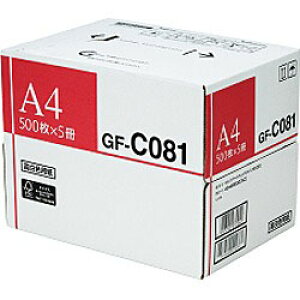 Canon(キヤノン) コピー用紙/レーザープリンター用紙(A4サイズ・2500枚(500枚×5冊)) 4044B002 GFC081A4FSCMIX 【864】