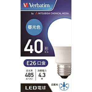 VERBATIMJAPAN LED�d�� �u�o�[�x�C�^���v�i��ʓd���`�m�L�z���^�C�v�n�E�S����485lm�^�����F�����E����E26�j LDA4D-G/LCV1 LDA4DGLCV1