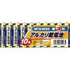 【三菱電機 MITUBISHI】三菱 アルカリ乾電池 単3形 10本パック LR6N/10S